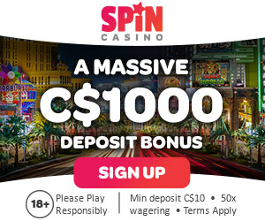 Spin Casino - Canada friendly. $1000 bonus.