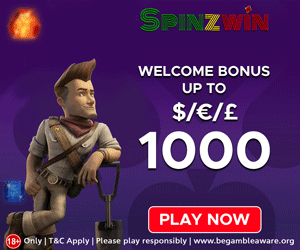 Spinzwin Casino $1000 welcome bonus