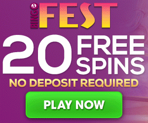 Join Bingo Fest and receive 20 FREE spins with no deposit needed