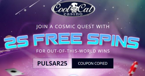 Cool Cat Casino 25 FREE spins USA OK