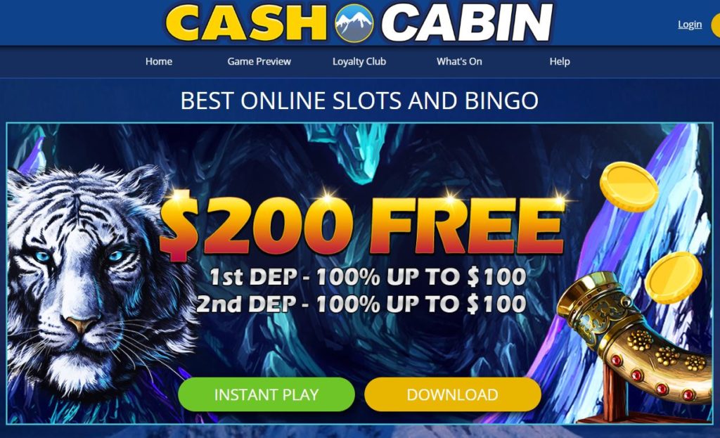 Cash Cabin $200 FREE deposit match bonus