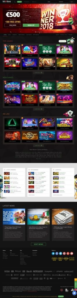 Bit Starz casino has a stunning menu and has a large selection of casino games to play.