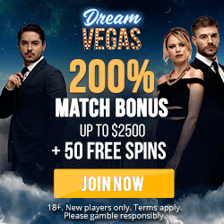 Dream Vegas casino is a Vegas themed online casino for Canada, New Zealand, UK, India and others. 50 free spins can be obtained thru the welcome bonus.