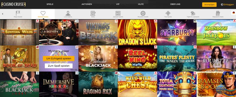 Casino Cruise has over 1000 thrilling online casino games to play.