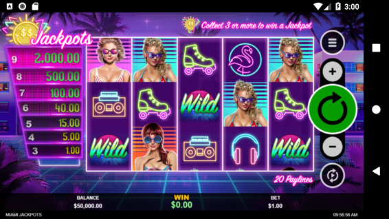 Screenshot of Miami Jackpots slot machine game this is a new quick hit jackpot online slot machine game