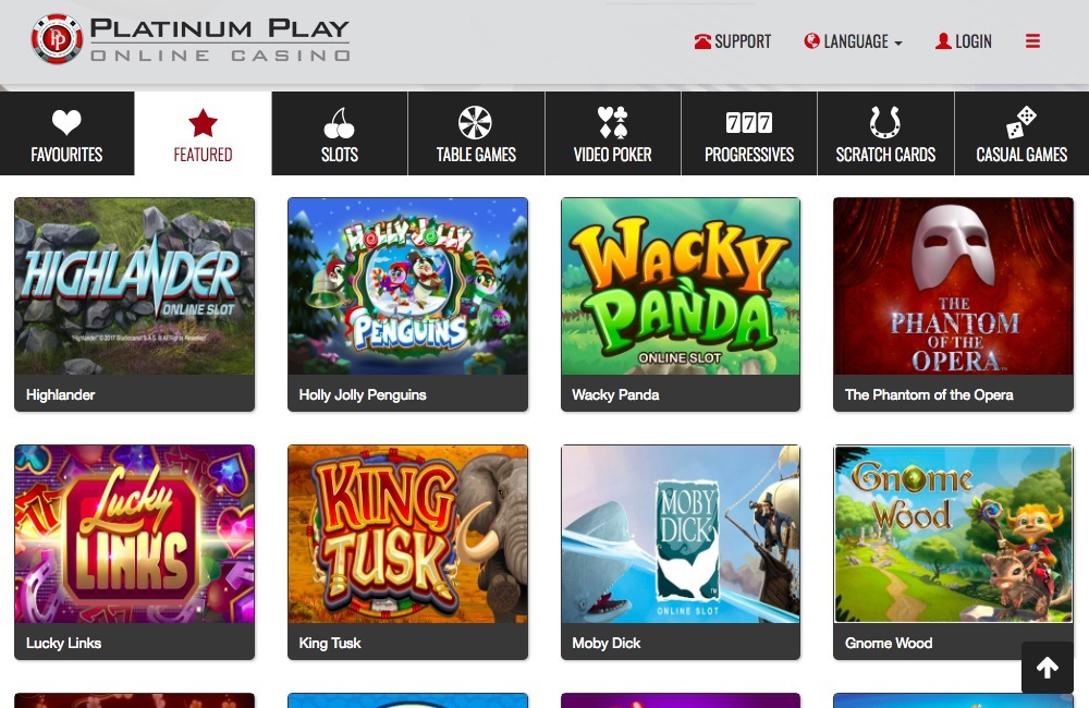 Platinum Play online casino is ready to give you the excitement of a real casino but play from home!