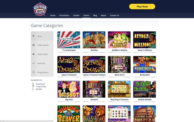 All Star Slots is a great online casino for players from Canada, Australia, USA, New Zealand