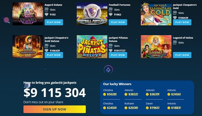 Spinfinity casino is open to USA, Canada and more and has a great selection of RTG casino online games.